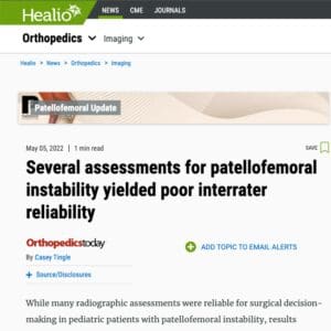 Patellofemoral instability assessments yielded poor interrater reliability